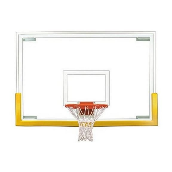 First Team Tradition Upgrade Package Steel-Glass Gymnasium Backboard44; Rim & Pad Upgrade Package- Purple
