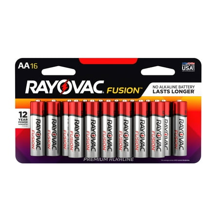 Rayovac FUSION Alkaline, AA Batteries, 16 Count