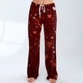 thumbnail image 5 of Hearthz Valentines Day Pajama Pants Women Love Heart Graphic Womens Pajama Pants Drawstring Wide Leg Holidays Women's Sleep Pants, 5 of 7