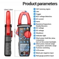 thumbnail image 3 of ANENG ST181 Professional Clamp Multimeter with 4000 Counts LCD Display, 36mm Double Open Jaw for AC Current Measurement, Non-Contact Voltage Detection, NCV Test, Zero/Fire Line Identification,, 3 of 7