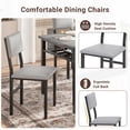 thumbnail image 4 of Legahome Dining Table Set for 6, Modern Industrial 6 Piece Dining Set with Storage Racks, Compact Kitchen Dining Room Set, Gray Table Top & Gray Chair, 4 of 9