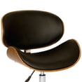 thumbnail image 2 of Daphne Modern Office Chair In Chrome Finish with Black Faux Leather And Walnut Veneer Back, 2 of 3