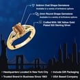 thumbnail image 2 of Gem Stone King 18K Yellow Gold Plated Silver Brown Tiger Eye and White Lab Grown Diamond 3 Stone Engagement Ring for Women | 1.33 Cttw | Oval 8X6MM | Round 2MM | Gemstone Birthstone | Size 9, 2 of 6