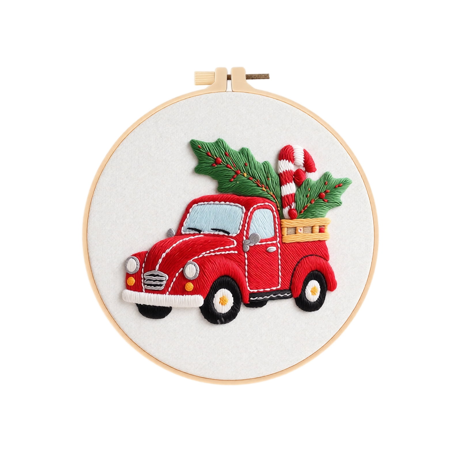 Christmas Embroidery DIY Kit Hand Stitched Needlepoint Crafting Set for Beginners Holiday Decorative Arts Needlework Supplies Handmade Gift Idea B787
