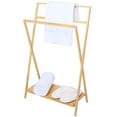 thumbnail image 2 of Bamboo Freestanding Towel Rack - Foldable, 2 of 4