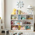 thumbnail image 6 of 3-Tier Bookshelf, 8-Section Wooden Bookcase, Storage Organizer with Anti-Tilt Device, Modern Storage Display Cabinet for Living Room, Classroom, Kid’s Room (White), 6 of 7