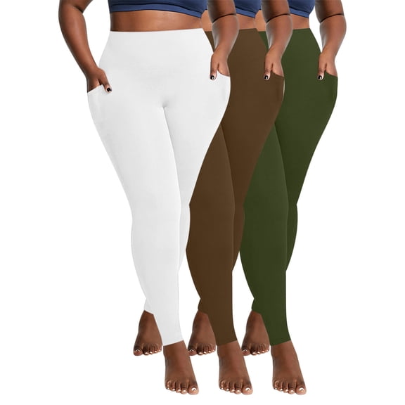 Women's Leggings 3PC Women Oversized Pockets For Drying Tight Fitting Elastic Comfortable Fitness Pants Yoga Pants Workout Pants Women Multicolor 2XL