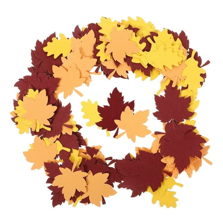 FELTECHELECTR Table Scatter Confetti 100Pcs Maple Leaf Multi Color Paper for Thanksgiving and Fall Parties