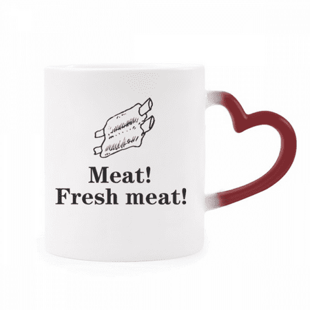 

I Love Eating Meat Art Deco Fashion Heat Sensitive Mug Red Color Changing Stoneware Cup