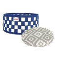 thumbnail image 6 of SUSSEXHOME Pets 15.75 x 15.75 x 6.7 Inches Round High Wall Cozy Cat Bed with Pillow for Cats and Small Dogs - Decorative Non-Slip Bolster Inner Cushion Calming Bed - Blue, 6 of 8