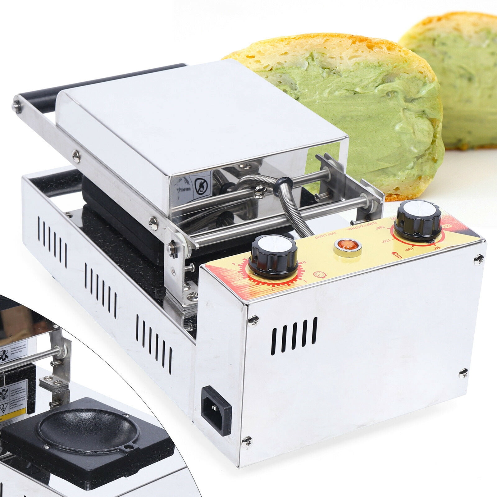 Electric Ice Cream Gelato Panini Press Machine Make Nonstick Temperature Control