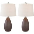 thumbnail image 5 of Maxax 22" Ceramic Table Lamps Set of 2 , Brown Bedside Nightstand Lamps with Oatmeal Shade Desk Lamps for Bedroom, Living Room, Office, 5 of 6
