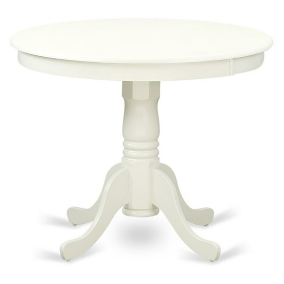 East West Furniture ANT-LWH-TP Amazing Dinner Table - Linen White Table Top Surface and Linen White Finish legs Solid Wood Frame Dining Table