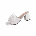 thumbnail image 2 of Wowcloth Women's Plus Size Bow Slides – Comfortable Open Toe Heel for Casual Spring Summer Footwear, 2 of 8