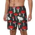 thumbnail image 2 of Balery Red Mushrooms Mens Swim Trunks Swim Shorts for Men Quick Dry Inseam Beach Shorts with Compression Liner Pocket-Small, 2 of 9