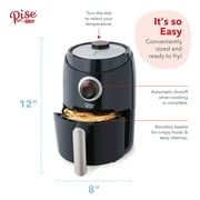 Rise By Dash Compact Air Fryer Oven with Temp Control Non-Stick Basket, Recipe + Auto Shut off, 2 Quart - Black