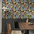 thumbnail image 2 of VIOPVERY Black Floral Wallpaper Peel and Stick Vintage Dark Floral Contact Paper Leaf Wallpaper Waterproof Self-Adhesive Wall Covering for Bedroom Countertop Desk Cabinets Decor 17.4" x 118", 2 of 6