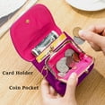 thumbnail image 3 of Small Leather Wallet for Women Pebbled Minimalist Purse for Men with Credit Card Holder and Coin Pocket Soft Genuine Leather, Fuchsia, 3 of 5