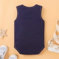 thumbnail image 3 of Mikilon Newborn Infant Baby Boys Girls Letter Cartoon Sleeveless Romper Clothes Baby Clothes for Girls 6-9 Months Blue 2023 Deal, 3 of 9