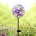 thumbnail image 5 of Forever Gifts Inc. Purple Paper Mache Ball Solar Stake Light, 5 of 7