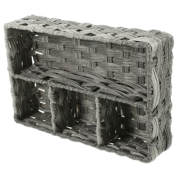 HOMEMAXS  Storage Box Toilet Tank Basket Pantry Organizer Drying Grey