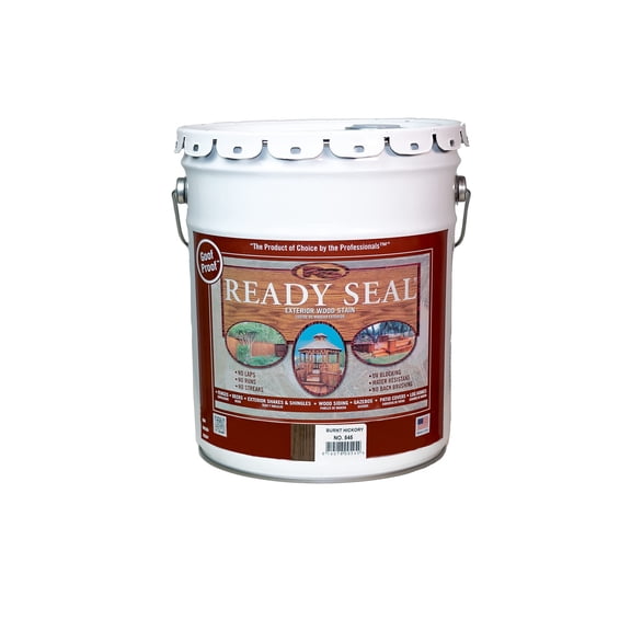 Ready Seal 545 Exterior Stain and Sealer for Wood, 5-Gallon, Burnt Hickory