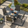 thumbnail image 3 of Sour Citrus Outdoor Table with 1.97" Umbrella Hole Weather-Resistant Patio Dining Table for Garden, Backyard,Porch and Deck, Black, 3 of 6