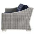 thumbnail image 6 of Lounge Sectional Sofa Chair Set, Rattan, Wicker, Light Grey Gray Blue Navy, Modern Contemporary Urban Design, Outdoor Patio Balcony Cafe Bistro Garden Furniture Hotel Hospitality, 6 of 10