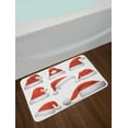 thumbnail image 2 of Christmas Bath Mat, Set of Classical Santa Claus Hats Xmas New Year Celebration Tradition Party Theme, Non-Slip Plush Mat Bathroom Kitchen Laundry Room Decor, 29.5 X 17.5 Inches, Red White, Ambesonne, 2 of 2