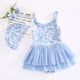 thumbnail image 2 of Traje de baño para niñas pequeñas, ropa de flores para niños, traje de baño para niños con volantes de encaje, traje de baño de una pieza con estampado de estilo coreano para niños, 2 of 4