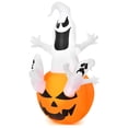 thumbnail image 2 of Topbuy 6ft Halloween Inflatables Ghost Pumpkin-Halloween Blow Up Yard Decorations w/Build-in LED Light, 2 of 7