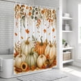 thumbnail image 6 of Fall Pumpkins Bathroom Shower Curtains with 12 Hooks Polyester Waterproof Shower Curtain for Stalls and Bathtubs Thanksgiving Harvest Eucalyptus Maple Leaf Decorative Bathroom Curtain 36x78 Inches, 6 of 9