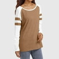 thumbnail image 6 of Tops for Women Fashion Striped Color Block Crew Neck Long Sleeve Pullover Tunic Shirts Relaxed Fit Casual Workout Basic Casual Outfits Clothes 2025, 6 of 6