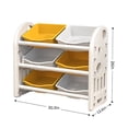 thumbnail image 2 of PORKISS Kids Toy Organization Bookcase with 6 Bins, Multi-functional Nursery Storage Organizer Bookshelf with HDPE Shelf for Children's Room Playroom, Yellow, 2 of 7