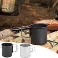 thumbnail image 1 of pstuiky Portable Aluminum Camping Cup with Handle 12Oz Capacity, Heat-Resistant for Direct Flame Cooking Stackable Design Saves Space Ideal for Backpacking, Hiking, Fishing & Outdoor Dining, 1 of 9