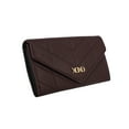 thumbnail image 4 of XOXO Women’s Small Wine Vegan Leather Quilted Fold Wallet withCrossbody Strap, 4 of 6