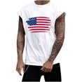 thumbnail image 2 of cllios Big and Tall Tank Tops for Men 4th of July Sleeveless Crewneck Patriotic Muscle T-shirt Independence Day American Flag Print Workout Tank Top, 2 of 5