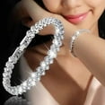 thumbnail image 2 of ruhuadgb Bracelets,phoe Chain Cubic Elegant Woman Zircon Bangle for Daily Wear Silver, 2 of 8