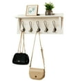 thumbnail image 5 of Patiojoy White Wall-Mounted Rustic Wooden Coat Rack Entryway Hanging Shelf With 5 Dual Hooks, 5 of 5