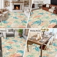 thumbnail image 6 of Teal Sea Turtle Starfish Washable Living Room Rugs 5'x7', Summer Beach Coral Shell Vintage Low Pile Throw Large Area Rugs Non-Slip Sturdy Edge Binding Carpet for Dining Room Bedside Kitchen, 6 of 9