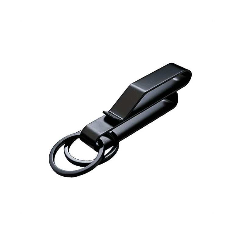 Men & Women Gun Metal Black Keychain Clip Bag Belt Ergonomic Key Ring Fob  Holder