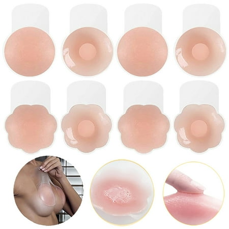 

Elbourn 4 Pairs Invisible Silicone Bras for Women Adhesive Strapless Push up Backless Sticky Women Underwear Sexy Lingerie Bra
