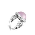 thumbnail image 4 of CHOOSE YOUR COLOR Pink Simulated Pearl Flower Filigree Ring .925 Sterling Silver Band Jewelry Female Size 9, 4 of 4