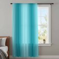 thumbnail image 4 of Teal Ombre Sheer Curtains 72 Inches Long, Modern Abstract Art Farmhouse Gradient Light Filering Curtains, Breathable Simi Curtain Privacy Drapes for Living Room Bedroom Lightweight Window Treatment, 4 of 9