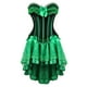 thumbnail image 2 of Conjunto de corsé de malla de color liso para mujer, estilo corte, con ballenas, sobre el busto, lencería, body moldeador, top, falda moldeadora, traje de falda moldeadora de poliéster para mujer, 2 of 6