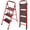 Red, variant on Step Ladder, Folding Ladder with Non-Slip and Wide Pedal, Small Ladders with Handle, Heavy Duty Steel Ladder, Lightweight Step Ladder (Red, 4 Step Ladder)