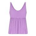 thumbnail image 5 of ZQGJB Women's Summer Flowy Tank Tops Loose Fit Sleeveless Strap Ruffle V Neck Shirts Babydoll Tunic Tank Peplum Tops Purple L, 5 of 7