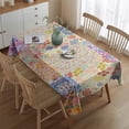 thumbnail image 2 of Pioneer Flower Floral Print Pattern Rectangle Tablecloth 60"x84",Waterproof Polyester Rectangle Table Cloth, Wipeable Spillproof Polyester Tablecloth for Dining, Camping, Indoor and Outdoor, 2 of 5