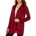 thumbnail image 1 of T. Tahari Cardigan Ouvert en Tricot Uni pour Femmes TP en Rouge $88, 1 of 1