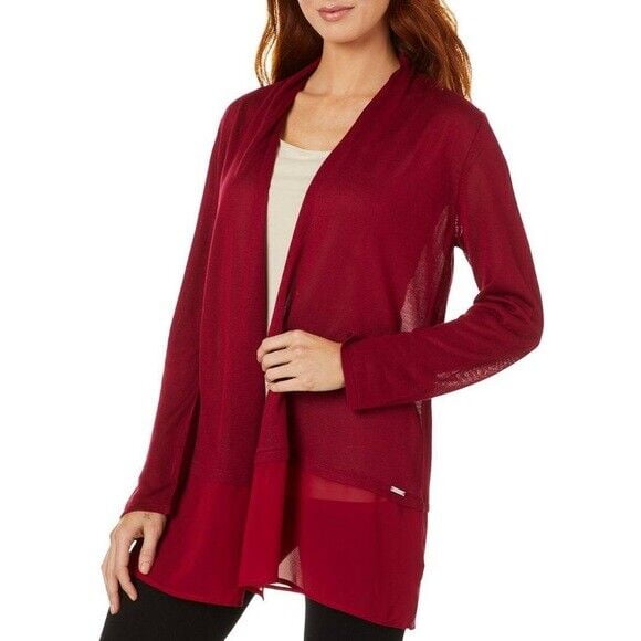 T. Tahari Cardigan Ouvert en Tricot Uni pour Femmes TP en Rouge $88